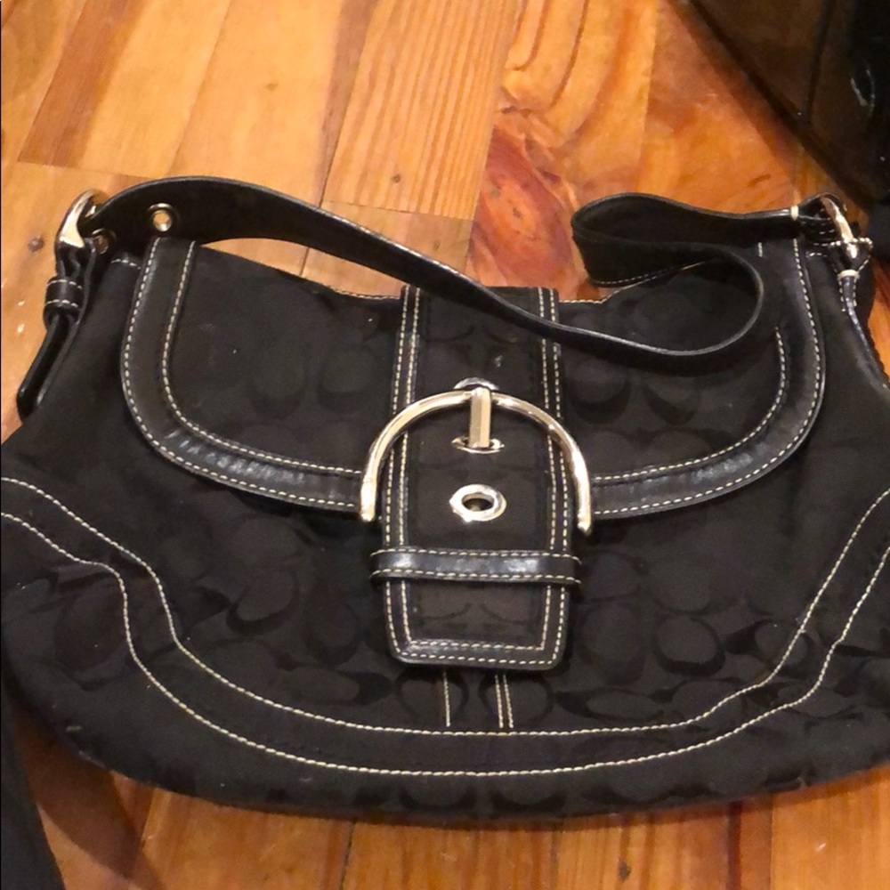Coach black canvas soho bag
